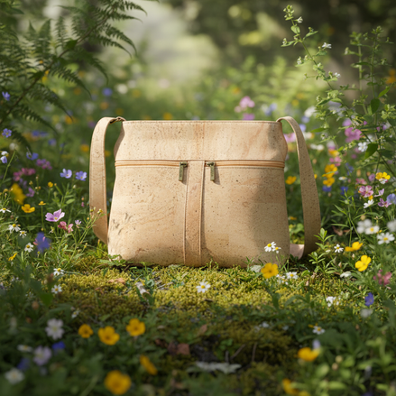 Cork shoulder bag in nature