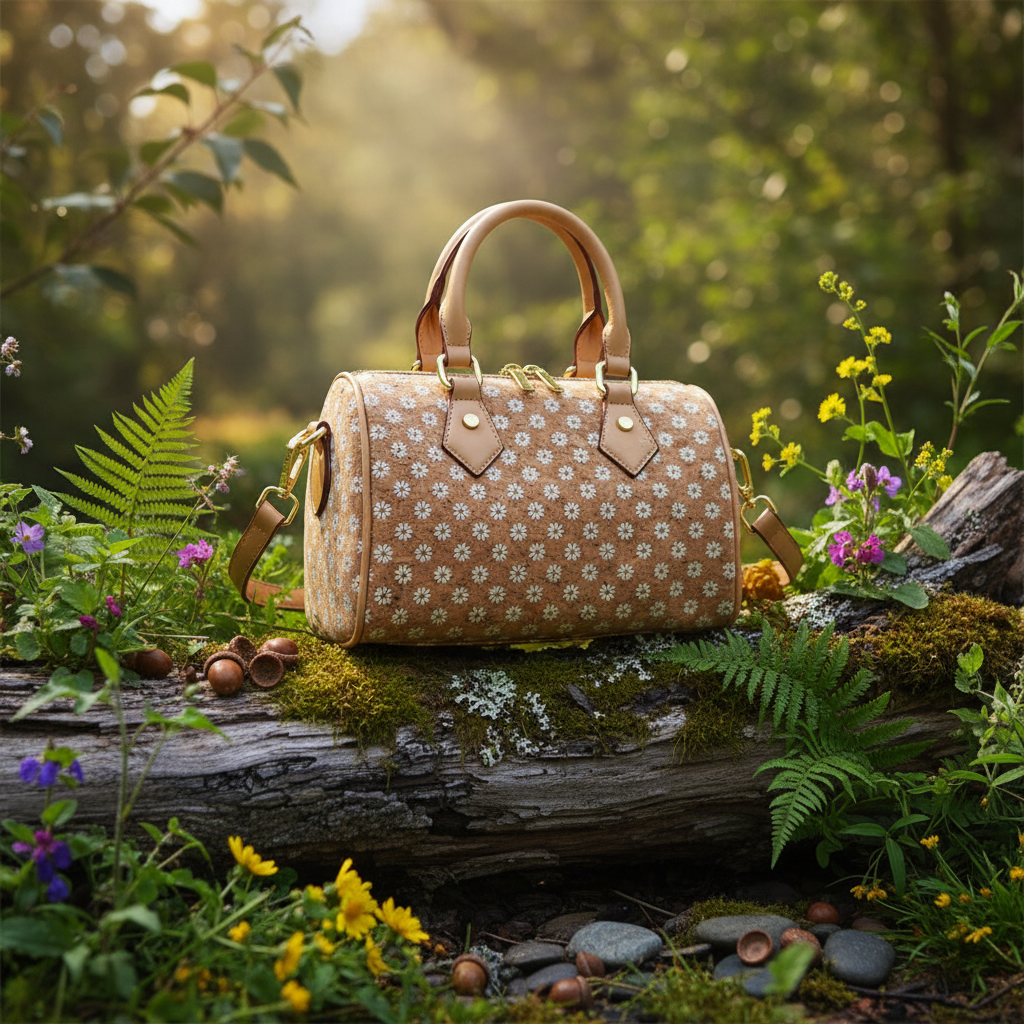 Daisy Cork Handbag in Nature Scene